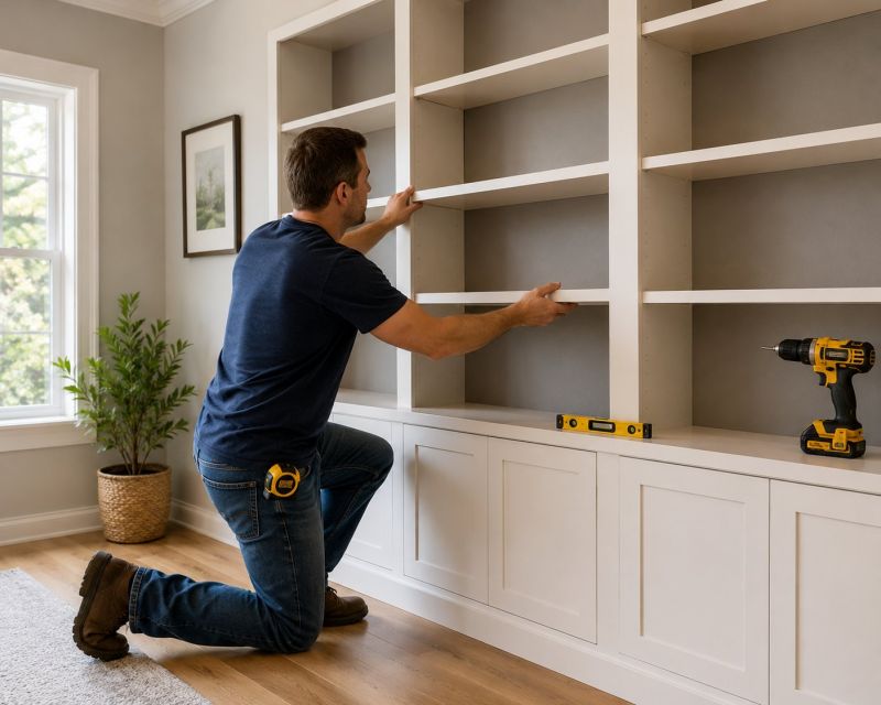 Built In Bookcase Installation in Alexandria, VA