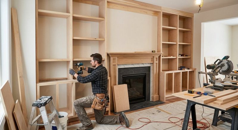 Fireplace Cabinet Installation in Fairfax, VA